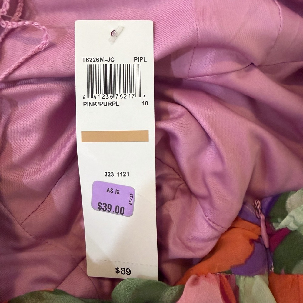 London Style Collection Floral Halter Maxi Dress Purple Pink Size 10 - Picture 5 of 7